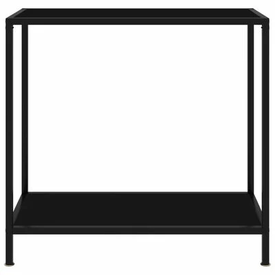 VidaXL Table console Noir 80x35x75 cm Verre trempé 2 VidaXL Table console Noir 80x35x75 cm Verre trempé – Image 2