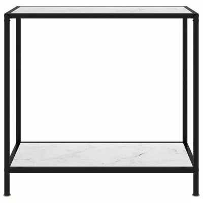 VidaXL Table console Blanc 80x35x75 cm Verre trempé 2 VidaXL Table console Blanc 80x35x75 cm Verre trempé – Image 2