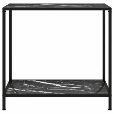 VidaXL Table console Noir 80x35x75 cm Verre trempé 2 VidaXL Table console Noir 80x35x75 cm Verre trempé – Image 2