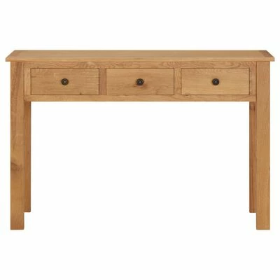 VidaXL Coiffeuse 110x40x75 cm Bois de chêne massif 2 VidaXL Coiffeuse 110x40x75 cm Bois de chêne massif – Image 2