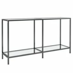 VidaXL Table console Transparent 140x35x75,5 cm Verre trempé