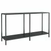 VidaXL Table console Noir 140x35x75,5 cm Verre trempé
