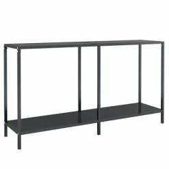 VidaXL Table console Noir 140x35x75,5 cm Verre trempé