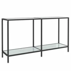 VidaXL Table console Blanc 140x35x75,5 cm Verre trempé