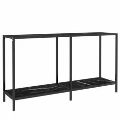 VidaXL Table console Noir 140x35x75,5 cm Verre trempé
