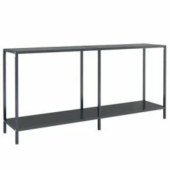 VidaXL Table console Noir 160x35x75,5 cm Verre trempé
