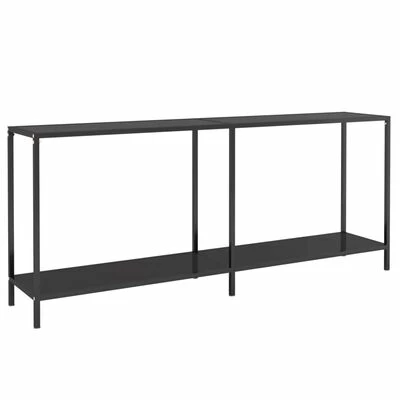 VidaXL Table console Noir 180x35x75,5 cm Verre trempé 1 VidaXL Table console Noir 180x35x75,5 cm Verre trempé