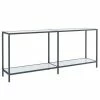 VidaXL Table console Blanc 180x35x75,5 cm Verre trempé