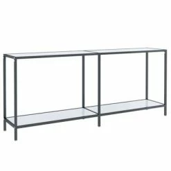 VidaXL Table console Blanc 180x35x75,5 cm Verre trempé