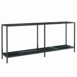 VidaXL Table console Noir 180x35x75,5 cm Verre trempé
