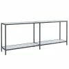 VidaXL Table console Blanc 200x35x75,5 cm Verre trempé