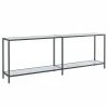 VidaXL Table console Blanc 220x35x75,5 cm Verre trempé