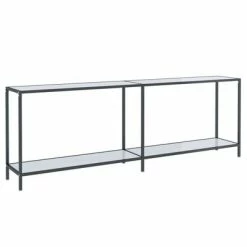 VidaXL Table console Blanc 220x35x75,5 cm Verre trempé