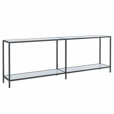 VidaXL Table console Blanc 220x35x75,5 cm Verre trempé 1 VidaXL Table console Blanc 220x35x75,5 cm Verre trempé