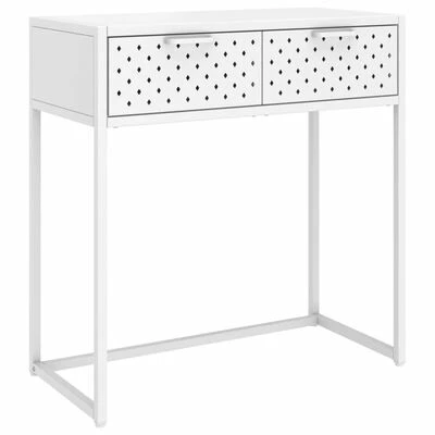 VidaXL Table console Blanc 72x35x75 cm Acier 1 VidaXL Table console Blanc 72x35x75 cm Acier