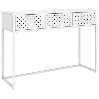 VidaXL Table console Blanc 106x35x75 cm Acier 1 VidaXL Table console Blanc 106x35x75 cm Acier