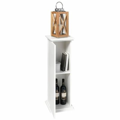 FMD Table d'appoint avec porte 88,5 cm Blanc 2 FMD Table d'appoint avec porte 88,5 cm Blanc – Image 2