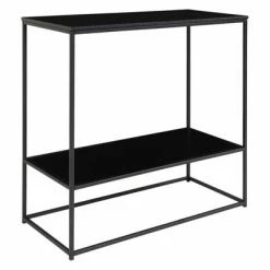 House Nordic Table console avec 2 étagères Avery Noir