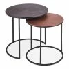 Rousseau Ensemble de tables d'appoint 2pcs Livios Métal Gris et cuivre