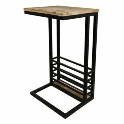 HSM Collection Table d'appoint avec porte-revues 38x30x65 cm