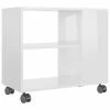 VidaXL Table d'appoint Blanc brillant 70x35x55 cm Bois d'ingénierie