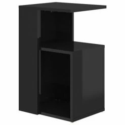 VidaXL Table d'appoint Noir brillant 36x30x56 cm Aggloméré