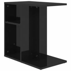 VidaXL Table d'appoint Noir brillant 50x30x50 cm Aggloméré