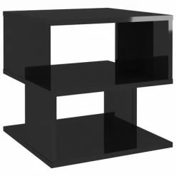 VidaXL Table d'appoint Noir brillant 40x40x40 cm Aggloméré