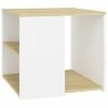 VidaXL Table d'appoint Blanc et chêne sonoma 50x50x45 cm Aggloméré