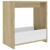 VidaXL Table d'appoint Blanc et chêne sonoma 50x26x50 cm Aggloméré