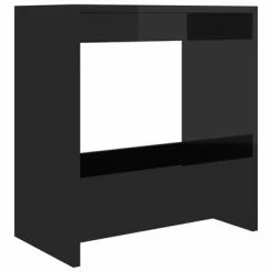 VidaXL Table d'appoint Noir brillant 50x26x50 cm Aggloméré