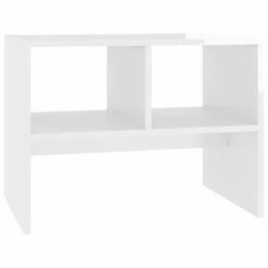 VidaXL Table d'appoint Blanc brillant 60x40x45 cm Aggloméré