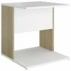 VidaXL Table d'appoint Blanc et chêne sonoma 45x45x48 cm Aggloméré