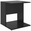 VidaXL Table d'appoint Noir brillant 45x45x48 cm Aggloméré