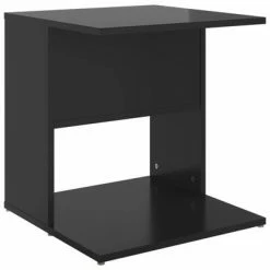 VidaXL Table d'appoint Noir brillant 45x45x48 cm Aggloméré