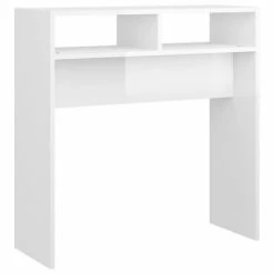 VidaXL Table console Blanc brillant 78x30x80 cm Aggloméré