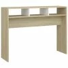 VidaXL Table console Blanc et chêne sonoma 105x30x80 cm Aggloméré