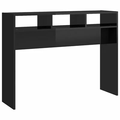 VidaXL Table console Noir brillant 105x30x80 cm Aggloméré 1 VidaXL Table console Noir brillant 105x30x80 cm Aggloméré