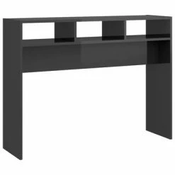 VidaXL Table console Gris brillant 105x30x80 cm Aggloméré