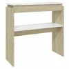 VidaXL Table console Blanc et chêne sonoma 80x30x80 cm Aggloméré
