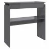 VidaXL Table console Gris brillant 80x30x80 cm Aggloméré