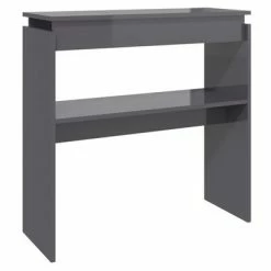 VidaXL Table console Gris brillant 80x30x80 cm Aggloméré
