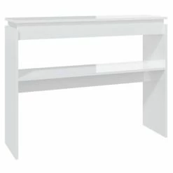 VidaXL Table console Blanc brillant 102x30x80 cm Aggloméré