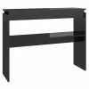 VidaXL Table console Noir brillant 102x30x80 cm Aggloméré