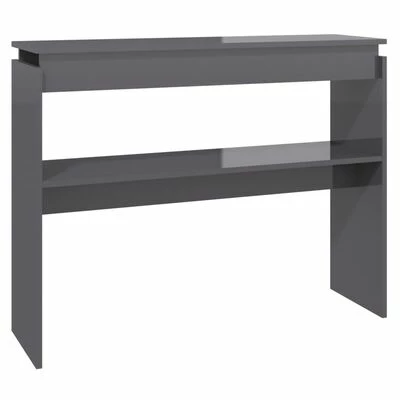 VidaXL Table console Gris brillant 102x30x80 cm Aggloméré 1 VidaXL Table console Gris brillant 102x30x80 cm Aggloméré