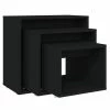 VidaXL Tables gigognes 3 pcs Noir Aggloméré