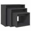 VidaXL Tables gigognes 3 pcs Gris Aggloméré
