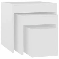 VidaXL Tables gigognes 3 pcs Blanc Aggloméré