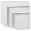 VidaXL Tables gigognes 3 pcs Blanc brillant Aggloméré