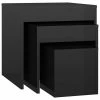 VidaXL Tables gigognes 3 pcs Noir brillant Aggloméré
